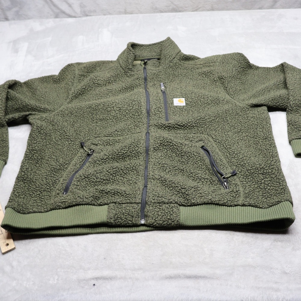 Carhartt Jacket Mens XL Green Sherpa Fleece Full Zip Relaxed Fit Heavy 104588